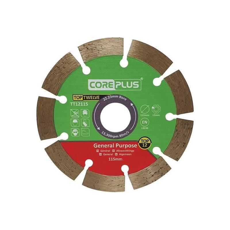 Coreplus Top Twelve General Purpose Diamond Blade 115mm CorePlus - RockBottom Northampton