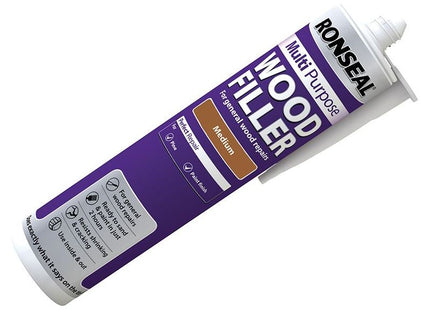 Ronseal Multipurpose Wood Filler Cartridge Medium 310ml Ronseal - RockBottom Nothampton