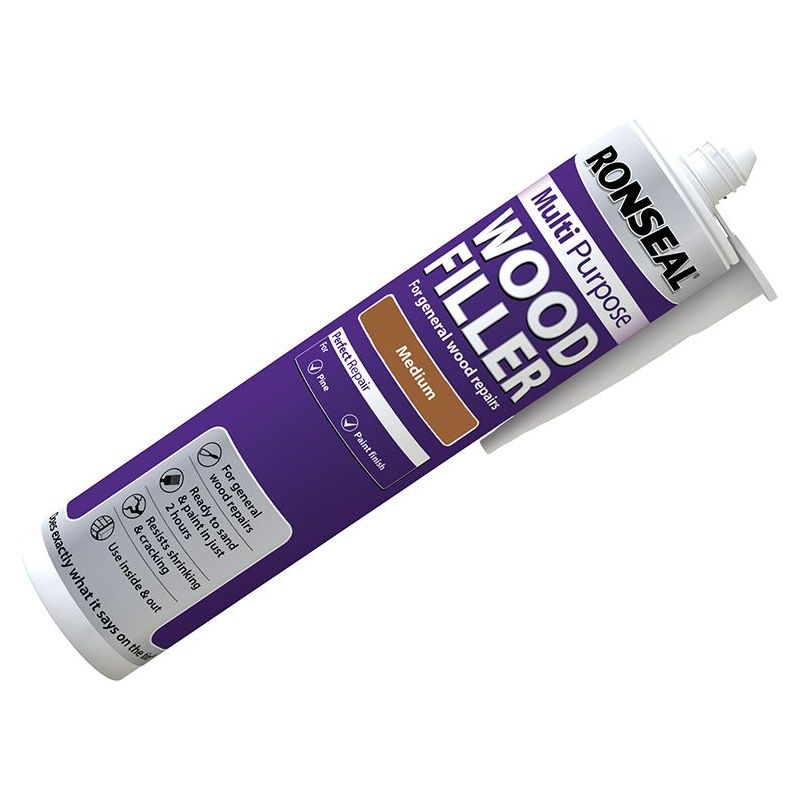 Ronseal Multipurpose Wood Filler Cartridge Medium 310ml Ronseal - RockBottom Nothampton