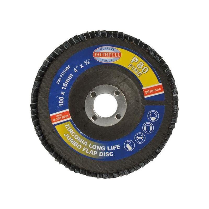 Faithfull Abrasive Jumbo Flap Disc 100mm Fine Faithfull - RockBottom Northampton