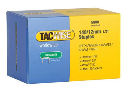 Tacwise 140 Galvanised Staples 12mm (Pack 5000) Tacwise - RockBottom Northampton