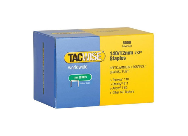 Tacwise 140 Galvanised Staples 12mm (Pack 5000) Tacwise - RockBottom Northampton