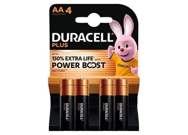Duracell AA Cell Plus with Power Boost Batteries (Pack 4) Duracell - RockBottom Northampton