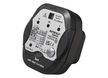 Faithfull Socket Polarity Tester with RCD Test Function Faithfull - RockBottom Northampton