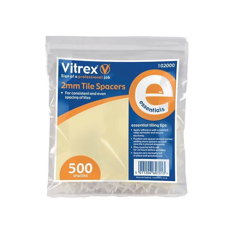 Vitrex Essential Tile Spacers 2mm (Pack 500) Vitrex - RockBottom Northampton