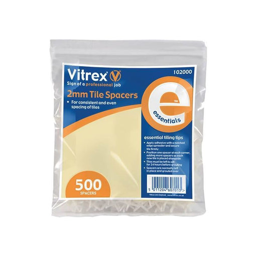 Vitrex Essential Tile Spacers 2mm (Pack 500) Vitrex - RockBottom Northampton