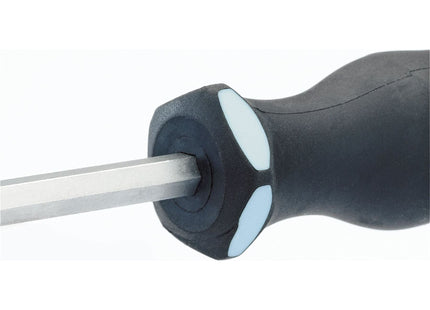 Draper 'Pound Thru' Plain Slot Soft Grip Screwdriver, 6.5 x 100mm 35181 Draper - Town Tools 