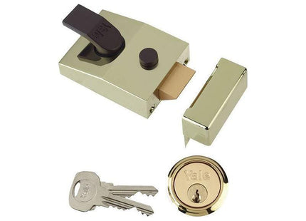 Yale Locks 89 Deadlock Nightlatch 60mm Backset Brasslux Finish Box Yale Locks - RockBottom Northampton
