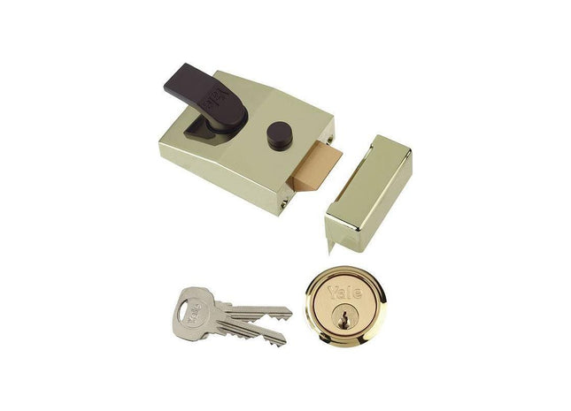 Yale Locks 89 Deadlock Nightlatch 60mm Backset Brasslux Finish Box Yale Locks - RockBottom Northampton