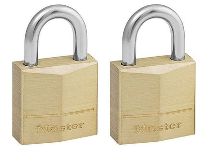 Master Lock Solid Brass 20mm Padlock 3-Pin - Keyed Alike x 2 Master Lock - RockBottom Northampton