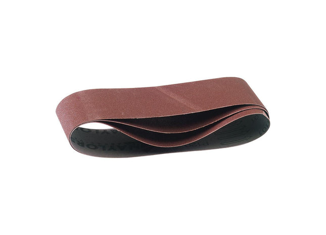 Draper Aluminium Oxide Sanding Belts, 533 x 75mm, 80 Grit (Pack of 3) Draper - Town Tools