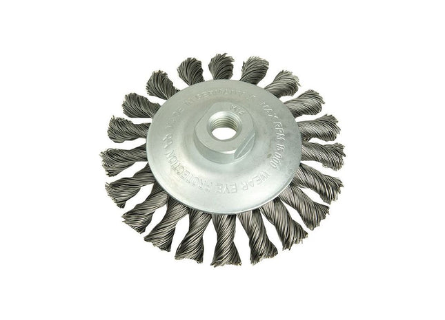 Lessmann Conical Knot Brush 100mm M10 Bore, 0.50 Steel Wire Lessmann - RockBottom Northampton