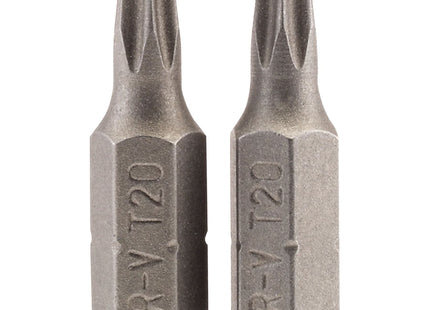 Draper TX-STAR Insert Bit, 1/4" Hex, 25mm Long, T20 (Pack of 2) Draper - Town Tools 