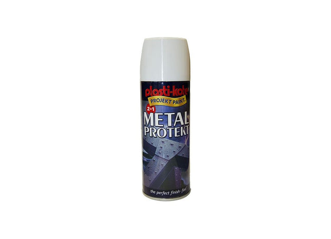 Plastikote Metal Protekt Spray Gloss White 400ml PlastiKote - RockBottom Nothampton