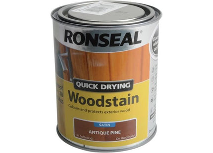 Ronseal Quick Drying Woodstain Satin Antique Pine 750ml Ronseal - RockBottom Nothampton
