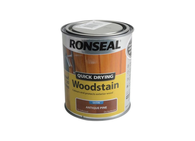 Ronseal Quick Drying Woodstain Satin Antique Pine 750ml Ronseal - RockBottom Nothampton