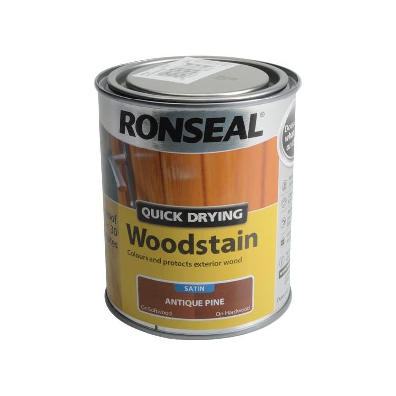 Ronseal Quick Drying Woodstain Satin Antique Pine 750ml Ronseal - RockBottom Nothampton