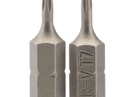 Draper TX-STAR Insert Bit, 1/4" Hex, 25mm Long, T7 (Pack of 2) Draper - Town Tools 