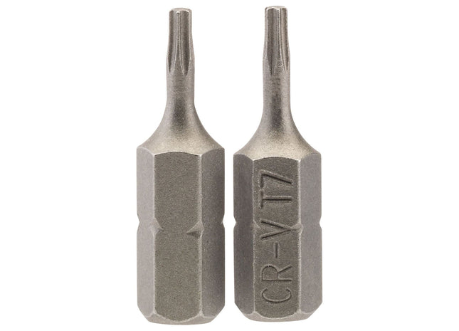 Draper TX-STAR Insert Bit, 1/4" Hex, 25mm Long, T7 (Pack of 2) Draper - Town Tools 