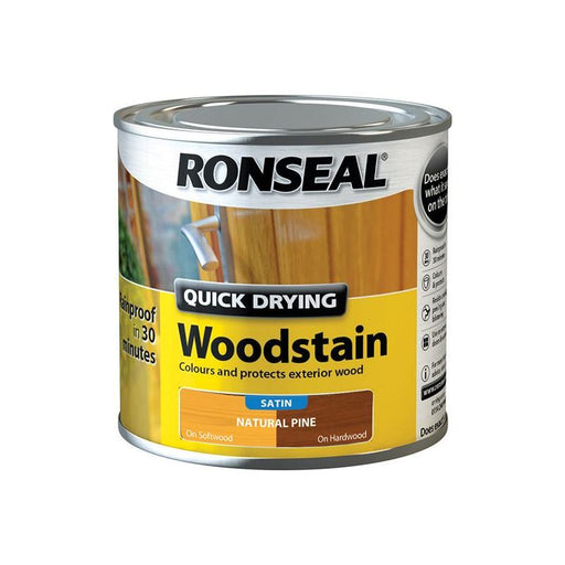 Ronseal Quick Drying Woodstain Satin Natural Pine 250ml Ronseal - RockBottom Nothampton