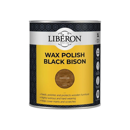 Liberon Black Bison Wax Paste Dark Oak 1kg Liberon - RockBottom Northampton
