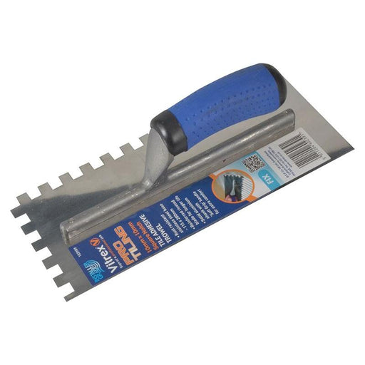 Vitrex Professional Stainless Steel Adhesive Trowel Square Notches 10mm Vitrex - RockBottom Northampton
