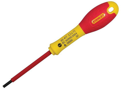 Stanley® Hand Tools FatMax® VDE Insulated Screwdriver Parallel Tip 4.0 x 100mm STANLEY® Hand Tools - RockBottom Nothampton