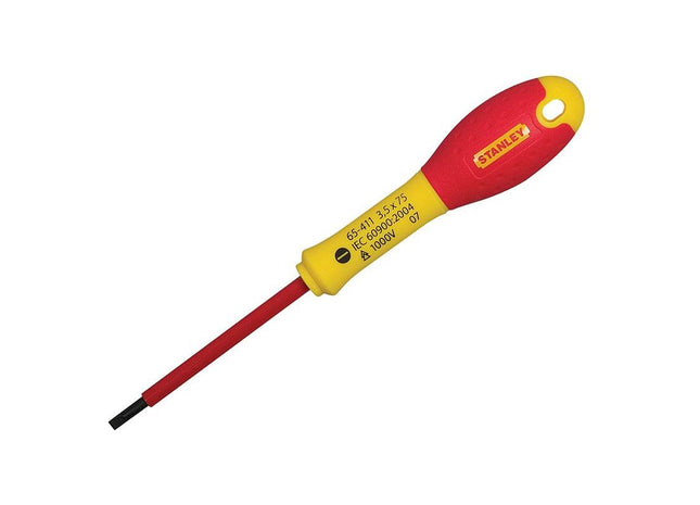 Stanley® Hand Tools FatMax® VDE Insulated Screwdriver Parallel Tip 4.0 x 100mm STANLEY® Hand Tools - RockBottom Nothampton