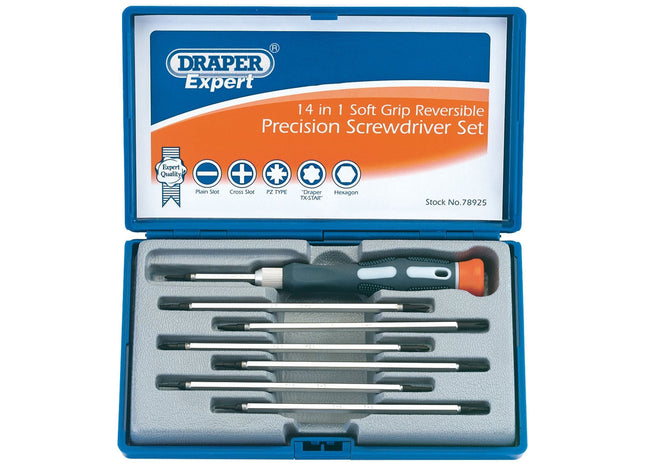 Draper Reversible Precision Screwdriver Set (8 Piece) 78925 Draper - Town Tools 