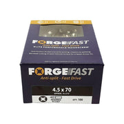 Forgefix ForgeFast Pozi Compatible Elite Performance Wood Screw ZY 4.5 x 70 mm Box 100 ForgeFix - RockBottom Northampton