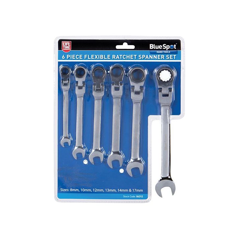 Bluespot Tools Flexible Head Ratchet Set, 6 Piece BlueSpot Tools - RockBottom Northampton