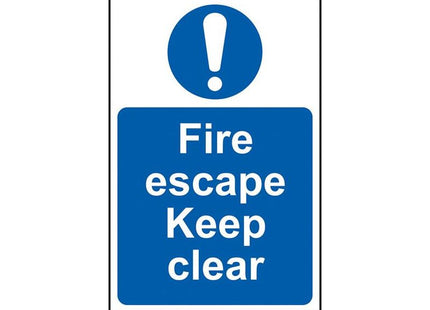 Scan Fire Escape Keep Clear - PVC Sign 200 x 300mm Scan - RockBottom Nothampton