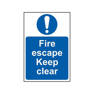 Scan Fire Escape Keep Clear - PVC Sign 200 x 300mm Scan - RockBottom Nothampton