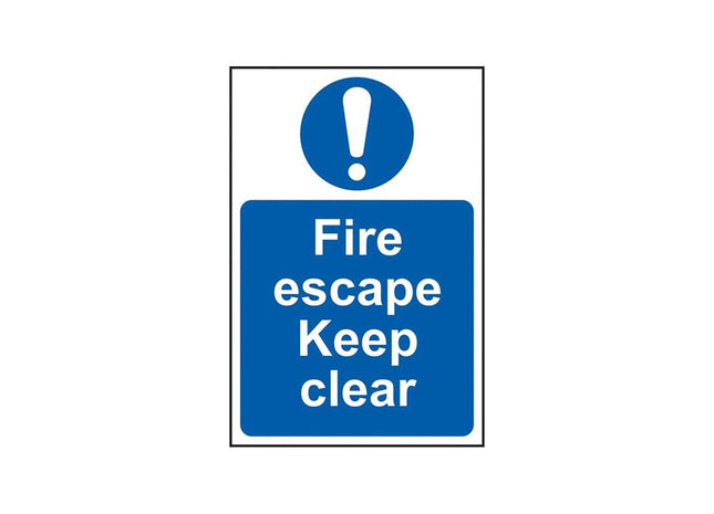 Scan Fire Escape Keep Clear - PVC Sign 200 x 300mm Scan - RockBottom Nothampton