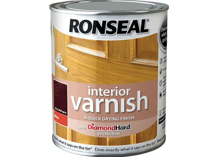 Ronseal Interior Varnish Quick Dry Gloss Deep Mahogany 750ml Ronseal - RockBottom Nothampton