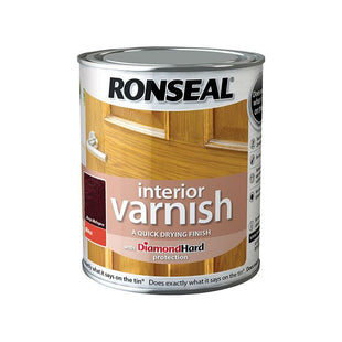 Ronseal Interior Varnish Quick Dry Gloss Deep Mahogany 750ml Ronseal - RockBottom Nothampton
