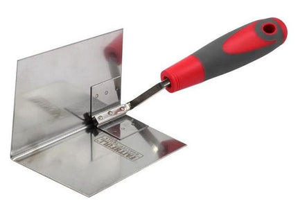 Faithfull Internal Corner Trowel Stainless Steel Soft Grip Handle 4 x 3 x 3in Faithfull - RockBottom Northampton