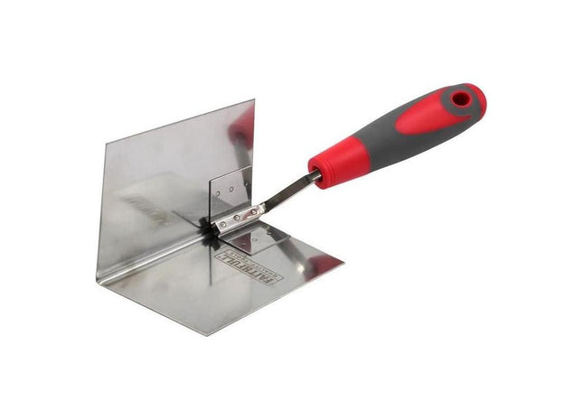 Faithfull Internal Corner Trowel Stainless Steel Soft Grip Handle 4 x 3 x 3in Faithfull - RockBottom Northampton