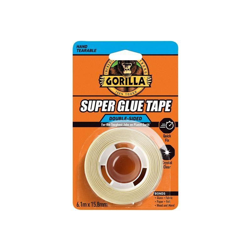 Gorilla Glue Gorilla Super Glue Tape 15.8mm x 6.1m Gorilla Glue - RockBottom Northampton