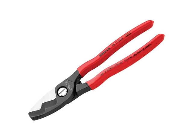 Knipex Cable Shears with Twin Cutting Edge PVC Grip 200mm Knipex - RockBottom Northampton