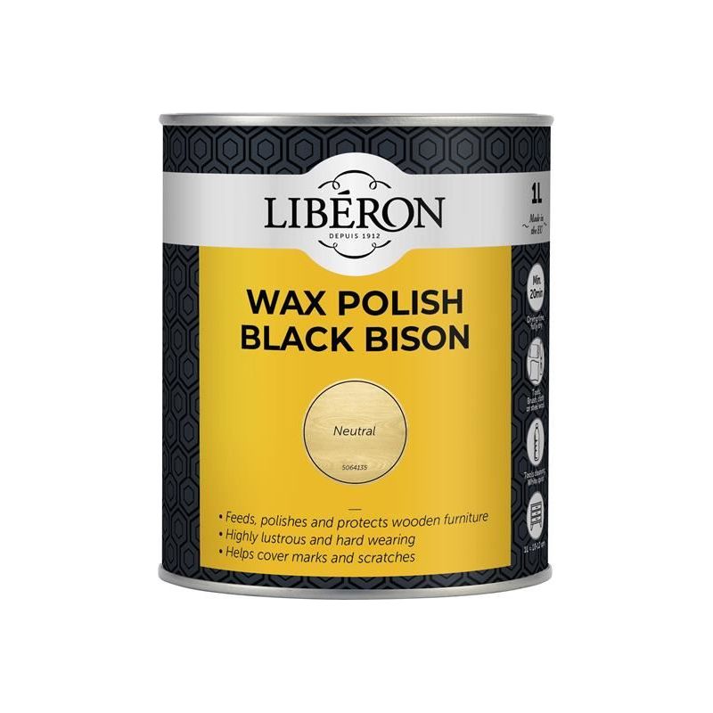 Liberon Black Bison Wax Paste Neutral 1kg Liberon - RockBottom Northampton