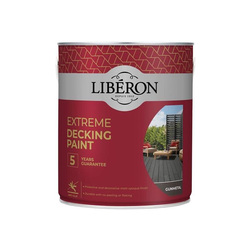 Liberon Extreme Decking Paint Gun Metal 2.5 litre Liberon - RockBottom Northampton