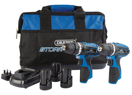 Draper Storm Force 10.8V Power Interchange Combi Drill and Rotary Drill Twin Kit Draper - Town Tools 