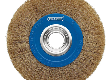 Draper Brassed Steel Bench Grinder Wire Wheel Brush, 200 x 31.75mm Draper - Town Tools