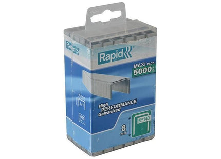 Rapid 140/8 8mm Galvanised Staples (Poly Pack 5000) Rapid - RockBottom Nothampton