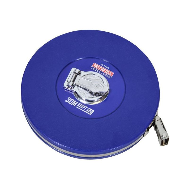 Faithfull Rounded Long Tape 30m/100ft (Width 13mm) Faithfull - RockBottom Northampton