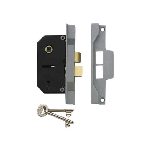 Union 2242 2 Lever Mortice Rebated Sashlock Silver Enamel 78.5mm 3in Visi UNION - RockBottom Northampton