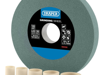 Draper Silicon Carbide Bench Grinding Wheel, 150 x 20mm, 120 Grit 99568 Draper - Town Tools 