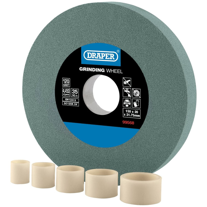 Draper Silicon Carbide Bench Grinding Wheel, 150 x 20mm, 120 Grit 99568 Draper - Town Tools 