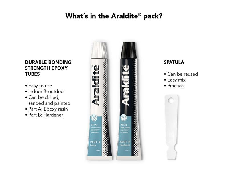Araldite Steel Epoxy 2 x 15ml Tubes Araldite� - RockBottom Northampton 